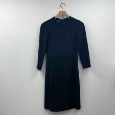 Narciso Rodriguez Colorblock Silk Blend Sheath Cocktail Dress Navy Black Small picture
