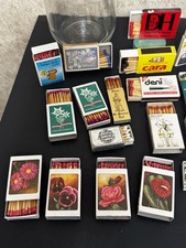 Vintage International Matchbox Lot 20 Match Boxes Glass Jar Hotel Travel Rare picture