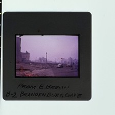 East Berlin Brandenburg Gate View Cold War Street Ruins 1960s 35mm Film Slide picture