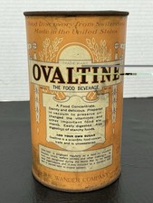 Vtg 1921 Ovaltine Advertising Tin Can 14 oz $1.00 Size Empty picture