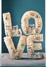 Anthropologie Sisal Light-Up Diorama Christmas “LOVE” New In Box Marquee STUNNER picture