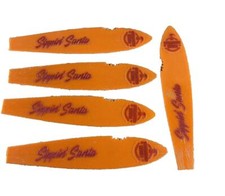 Tiki Swizzle Sticks Beachbum Berry's Sippin Santa Surfboard Swizzles 5 Orange picture