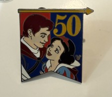 Disney DLR Cast Lanyard Snow White 50th Anniversary Banner Pin picture