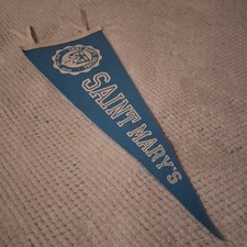 Vintage Saint St Mary’s College Notre Dame Indiana Felt Pennant Spes Unica Blue picture