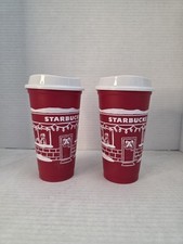 Starbucks Christmas 2025 Red Cup Day 16oz Holiday Reusable Coffee Cup NEW - 2 Ct picture