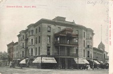 Goodwin Block Beloit Wisconsin WI Pharmacy Candy Store 1913 Postcard picture
