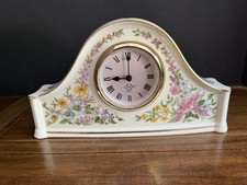Vintage Lenox The Constitution Mantel Clock Ivory China Floral Gold Trim USA picture
