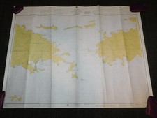 VINTAGE 1974 VIRGIN ISLANDS WEST INDIES PILLSBURY SOUND  SOUNDINGS MAP 47 X 36 picture