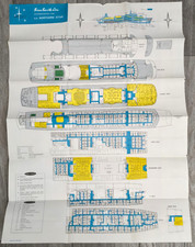 Shaw Savill Line SS Northern Star Accommodation Deck Plan Cruise Ship 34x24 picture