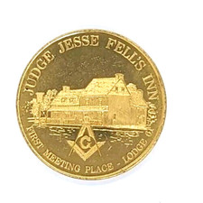 Masonic Jesse Fell's Inn Coal Coin Token Masons 100th 1994 *Mint* picture