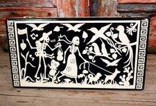 Handmade Day of the Dead Lacquer Box Skeleton Family Walking Dog Mexico Folk Art picture