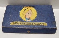 Antique Alice In Wonderland School Art Pencil Box Case Vintage Rare Walt Disney picture