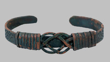 Ancient Viking Norse Copper Cuff Bracelet Nordic Sacred Fate Knot Adjustable COA picture