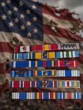 Lot of 18 Vintage US Air Force Ribbon Bars DFC Air Medal Bronze Star WWII picture