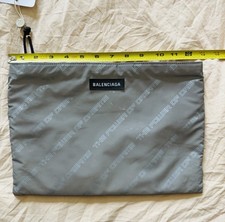 BALENCIAGA Demna SS2018 Power of Dreams Grey Reflective Pouch Clutch $695 picture