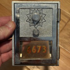 VINTAGE POST OFFICE DOOR AND FRAME 50'S-60'S, Silver , Combo Dial picture