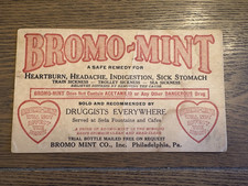 For Hangover and Train Sickness Vintage C1940 Bromo Mint Drug Store Pamphlet picture