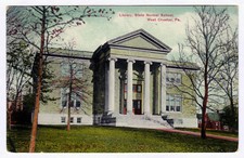 1907-1915 West Chester PA Postcard Library State Normal School Building RARE DB picture