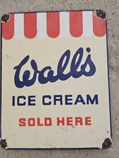 VINTAGE WALLS ICE CREAM PORCELAIN SIGN OLD DAIRY CREAMERY LONDON UK ADVERTISING picture