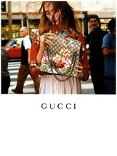 2015 Gucci Print Ad, Model Lia Pavlova LA Street Pinup Dionysus Bloom Print Bag picture