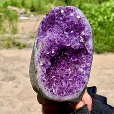 1.36LB Natural Amethyst geode quartz cluster crystal specimen Healing picture