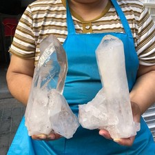 2Pieces 2780G Clear White Quartz Crystal Cluster Rough Specimen Healing 5868 picture
