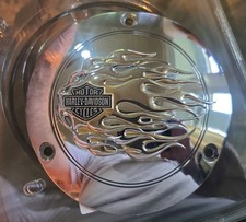 Genuine Harley Davidson Motor Multi-Fit H-D Derby Cover  25393-98 Flames picture