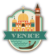 Venice City Italy Travel Emblem Car Bumper Sticker Decal 5