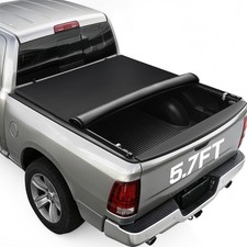 Soft Roll-Up Truck Bed Tonneau Cover for Ram 1500 5.7ft Bed Compatible with 2009 picture