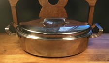 Vintage Flint Ekco Stainless Steel Radiant Heat Core Roaster Pan w/Lid ~USA picture