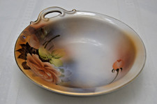 Vintage Noritake rose hand painted handle bowl with gold trimming. picture