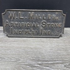 WL Miller Artificial Stone Indianapolis IND Cast Iron Sidewalk OOAK picture