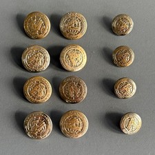 Vintage Salvatore Ferragamo Gold 'Tiger Globe' Buttons Set 12 | Signed | 2 Sizes picture