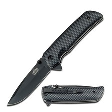 Master USA - Spring Assisted Knife - MU-A005CF BLACK, EVERYDAY CARRY, BRAND NEW picture