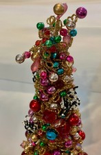 MacKenzie-Childs Bijou Beaded Jewel Tones Christmas Tree Tabletop 22