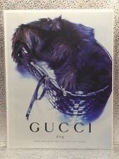 Vintage Gucci Dog Campaign Paper Magazine (1998) Print Advertising Full Page Ad picture