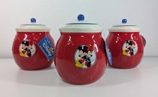 3 Hallmark Disney Mickey Minnie Mouse 2004 Promo Ceramic Cookie Jars NEW Tags picture