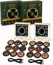 Christmas Vinyl Record Player Fridge Magnet NFC Music Box Set picture