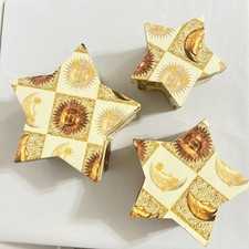 Vintage 90s Celestial Sun Moon Star Shaped Nesting boxes Set 3 Whimsigoth Decor picture