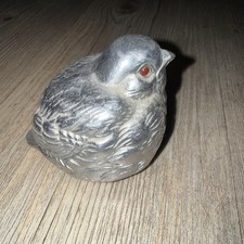 Vintage ARTHUR COURT Aluminum Bird Figurine Carnelian Eyes Original Sticker Rare picture