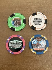 New Hampshire Harley Davidson Poker Chip Lot of 4 Dealership NH Chips Collection picture
