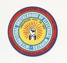IBEW International Brotherhood Electrical Workers UNION left-handed fist Sticker picture