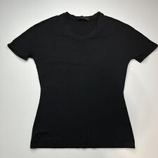 Narciso Rodriguez Womens Basic Black Tshirt Made in Italy Plain Casual Tee picture