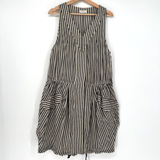 Dries Van Noten Dress Womens S Striped Cotton Lightweight Designer Quiet Luxury picture