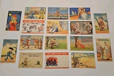 Lot Of 16 Vintage WWII Cartoon Humour Postcards U.S.  1941- 1943 picture