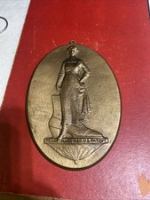 Bronze Advertising Sign Art Deco Wall Plaque Antique Walk Over Shoes picture