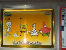 The Doodle Dimension Gold /50 #163- 2025 Topps Chrome SpongeBob Psa9 picture