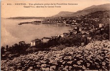 Menton General View From Garavan Frontier Antique Postcard DB UNP Unused picture