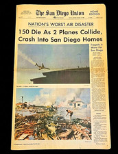 The San Diego Union Newspaper Sept 26 1978 Nation's Worst Air Disaster 150 Die picture