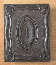 RARE VICTORIAN AMBROTYPE CASE CIVIL WAR FLORAR DESIGN 1860s picture